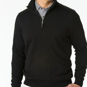 Men’s 1/4 zip Baruffa Italian Merino wool lined wind sweater